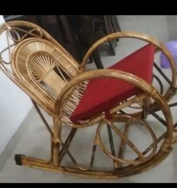Cane Rocking Chair for All Ages, Kids and Adults with Cushion