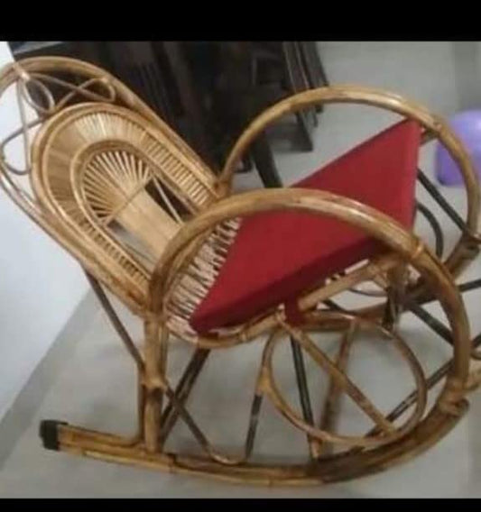 Cane Rocking Chair for All Ages, Kids and Adults with Cushion