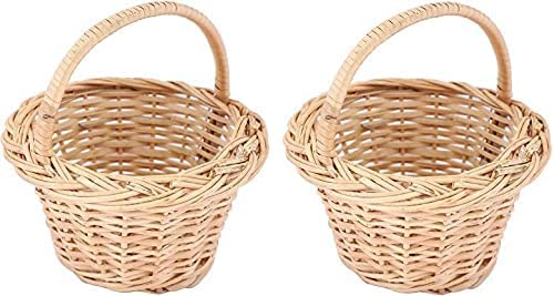 Bamboo Cane Storage Basket for Pooja Basket, mandir Basket, Laduu Gopal (pack of 2)