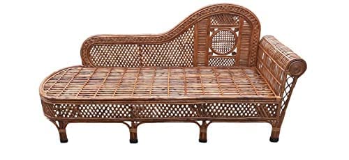 Cane Diwan Settee, Sofa Couch with Cushion (3 Seater)