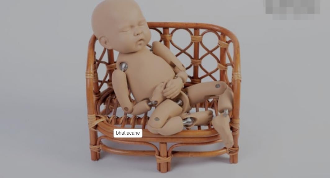 Newborn Photography Cane Mini Sofa (37 x 26 x 33 cm)