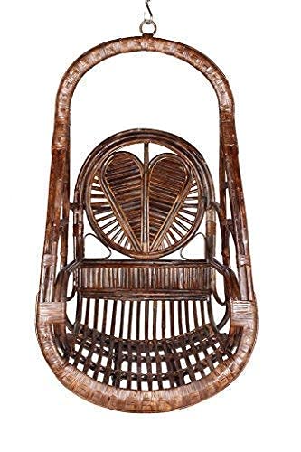 Rattan Cane Swing Chair with Patterned Heart for Kids and Adults