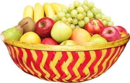 CRAFTCANE Bamboo Basket for Home, Kitchen,Vegetable Basket, Fruit Basket, Flower Basket,Wedding,Festival Gift Packaging,Hotel room basket (Pack of5)Size :-9" x 3"