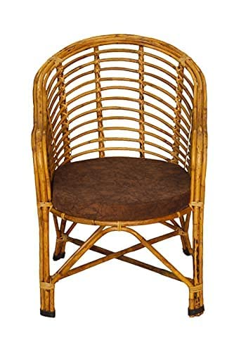 Cane (Rattan) Chair with Cushion | Handcrafted Indoor & Outdoor Lawn Chair | Eco-Friendly & Durable Seating