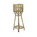 Cane Bamboo Planter Stand for Home Indoor, Outdoor, Living Room, Balcony, Garden