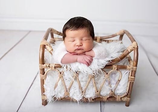 Bamboo Cane Rattan Posing Chair for Newborns, Sitter, Newborn Baby Chair, Wooden Chair for Baby