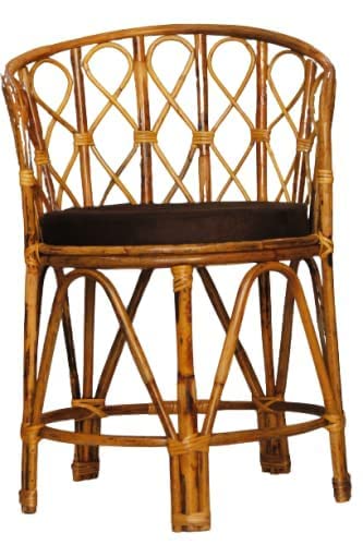 Cane (Rattan, Bait) Chair with Cushion, Room Chair, Balcony Chair