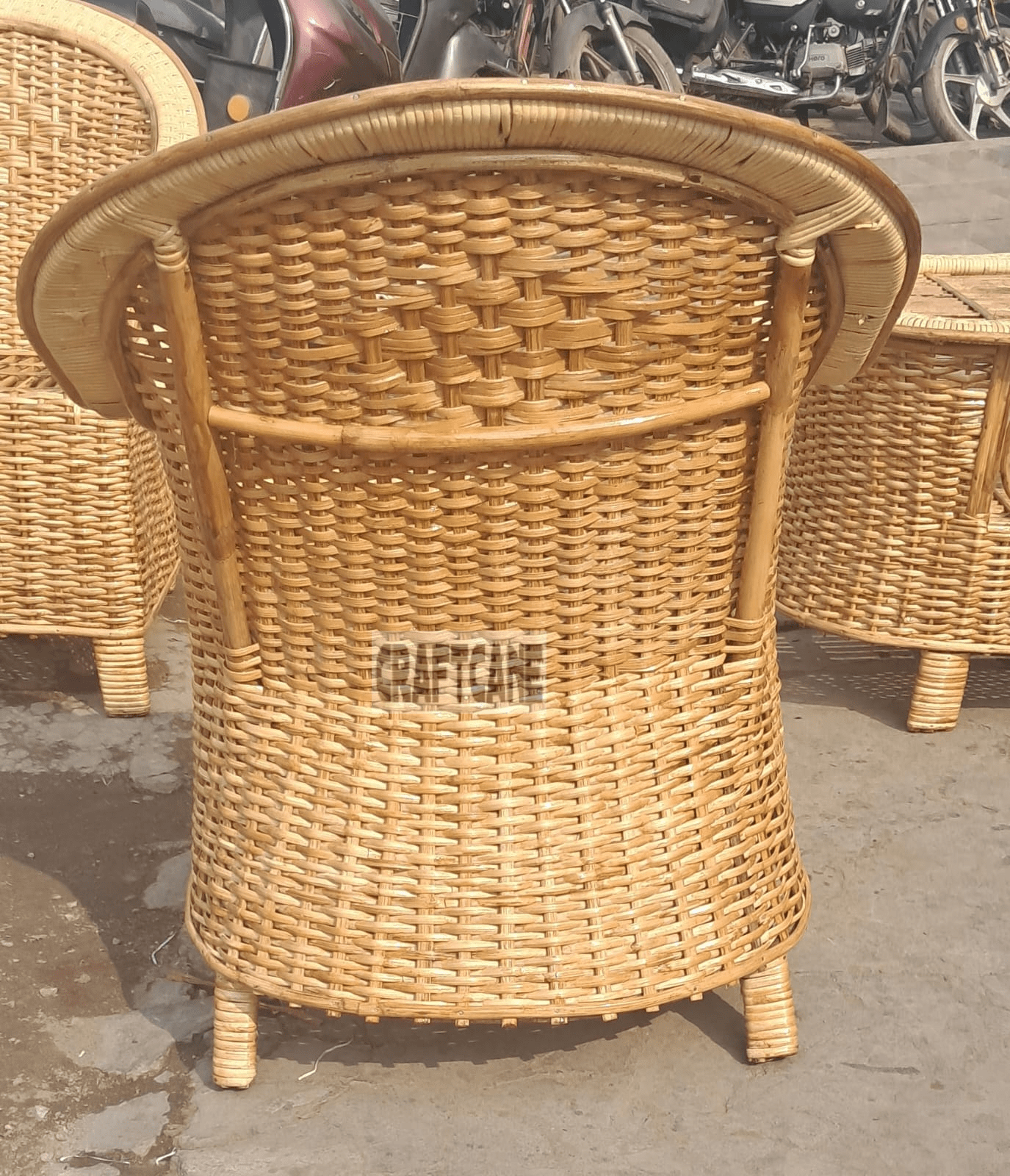 Cane Sofa Set with Table for Home, Living Room, Office, Garden, Resort with Cushion (weaving)