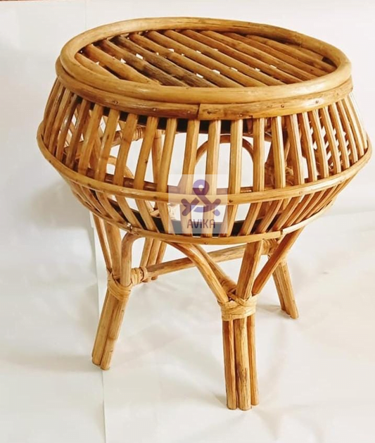 Cane Round Stool with Cushion for Home Living Room,Office, Cafe, Resort