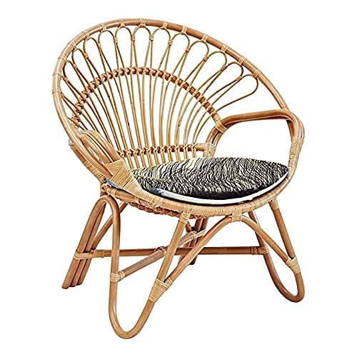 Bamboo Cane Chairs for Living Room with Cushion Study Chair with Arm Rest | Use in Home | Office | Living Room | Balcony | Garden | Indoor & Outdoor