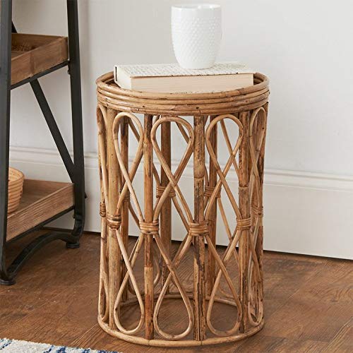 Cane Round High Stool with Cushion - Home, Bar, Office & More (Pack of 1)