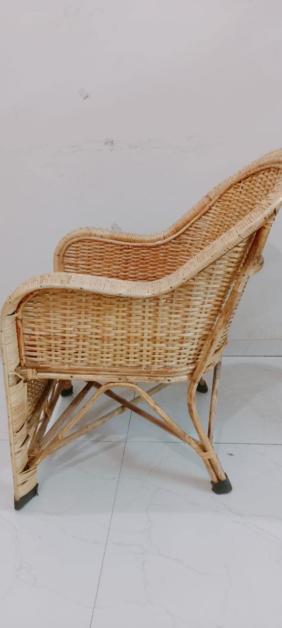 Cane Bamboo Wooden Chair for Lawn Chair, Arm Chair, Room Chair, Indoor Outdoor with Cushion