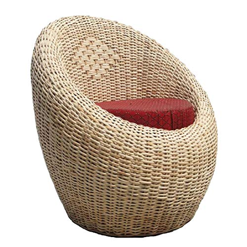 Cane Apple Chair with Cushion | Handcrafted Rattan Chair for Room, Lawn, Balcony – Eco-Friendly & Durable