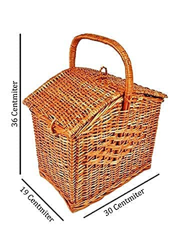 Cane Laundry Basket, Picnic Basket, Toy Basket, Multipurpose Basket with Handle