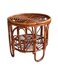 Cane Round Side Table, Coffee Table for Home, Office
