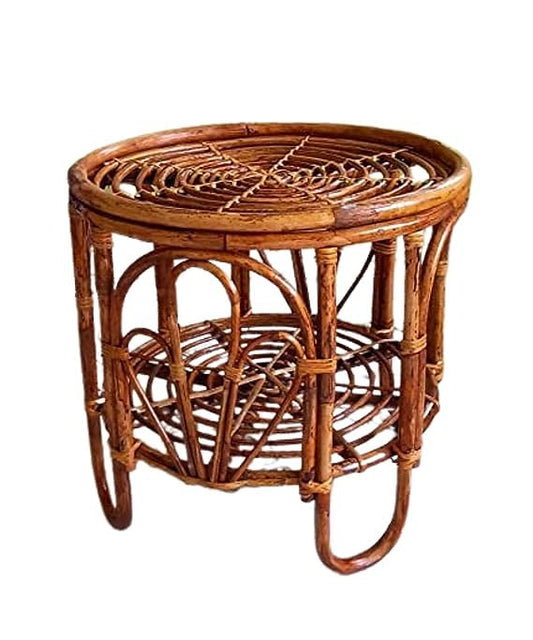 Cane Round Side Table, Coffee Table for Home, Office
