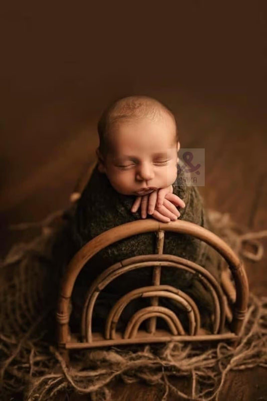 Bamboo Cane Bed Posing Basket for Newborns, Sitter, Baby Photography Photoshoot, Newborn Baby Photo Prop Chair, Newborn Photography Chair, Wooden Basket for Baby Photoshoot