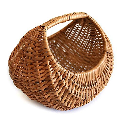 Cane Multipurpose Pooja Basket |Flower Baskets | Hamper Baskets | Fruit Basket | Vegetable Basket | Basket for Gift Hamper | Wicker Basket | Rattan Basket (12 inch)