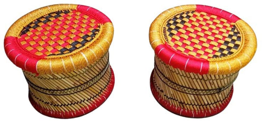 Bamboo Stool, Muddha for Home, Garden, Living Room Furniture,Outdoor,Indoor (pack of 2)