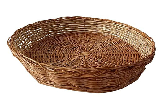 Multipurpose Handmade Eco Friendly Round Deep Cane Bamboo Basket | Hamper Chocolate Dry Fruit and Fruits Packing Basket - Size (16x16) inches
