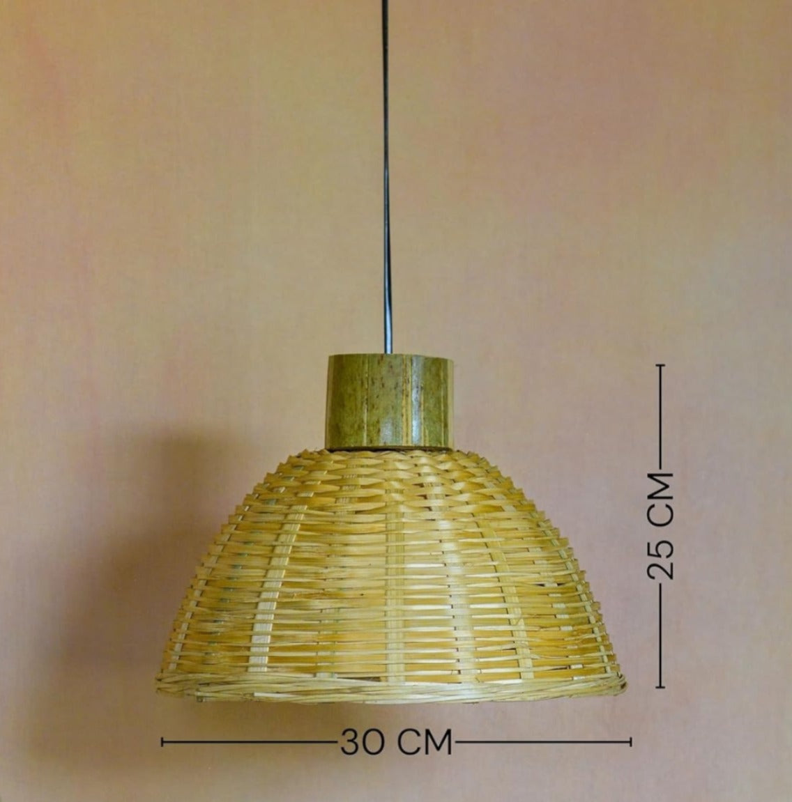 Bamboo Hanging Lamp Shade - Dome-Shaped Ceiling Lamp for Dining Room, Living Room