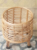 Cane Bamboo Planter Stand for Home Garden Balcony Living Room Decor