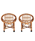 Cane Chair for Kids, Baby Chair, Children with Back Rest | Natural Cane Chair for Home | Kursi | Living Room, (Small) 1-10 Yr. (Pack of 2)