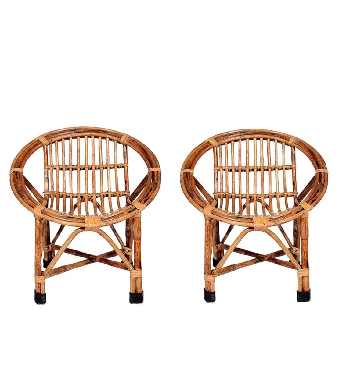Cane Chair for Kids, Baby Chair, Children with Back Rest | Natural Cane Chair for Home | Kursi | Living Room, (Small) 1-10 Yr. (Pack of 2)