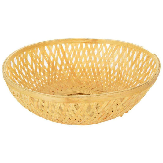 Cane Bamboo Round Basket for Gift Packing, Dry Fruit Basket, Fruit Basket (Pack of 10) - Size 12 inch