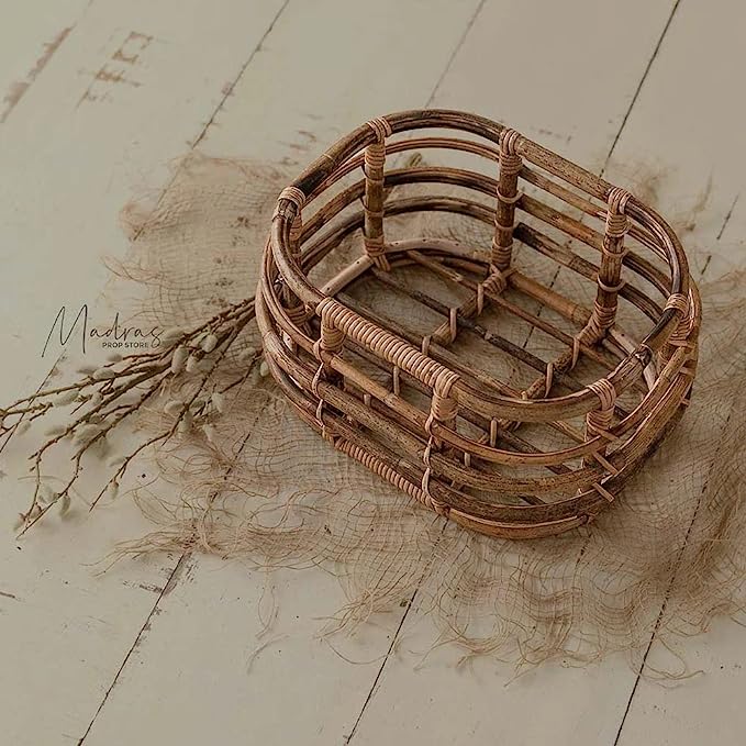 Cane Oval Posing Basket for Baby Photography