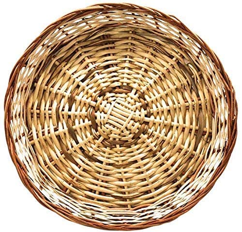 Multipurpose Bamboo Cane Basket Round Shape  9inch, Brown pack of 4