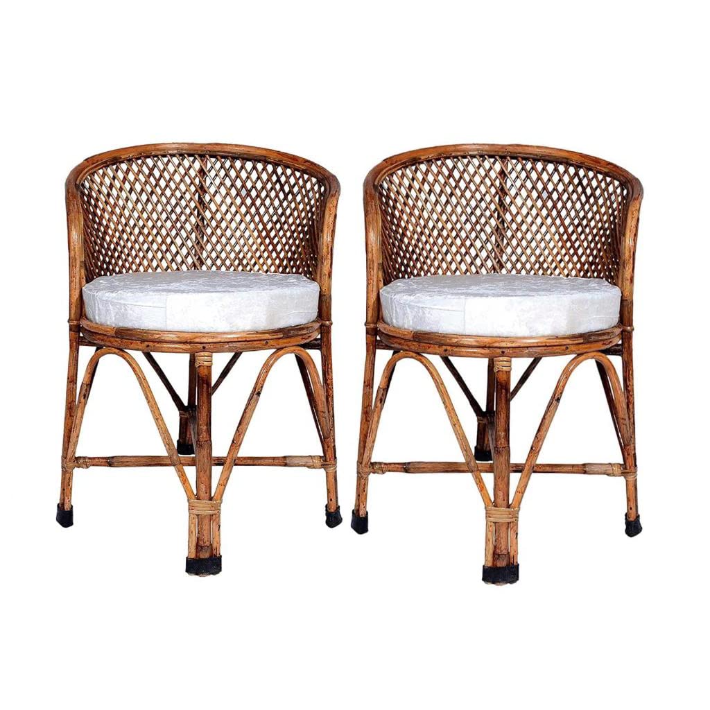 Bamboo Chairs | Kursi | Garden Chairs | Chairs for Living Room, Home, Dining Room, Bedroom, Kitchen, Office, Outdoor & Garden | Dust Free | (Set of 2)