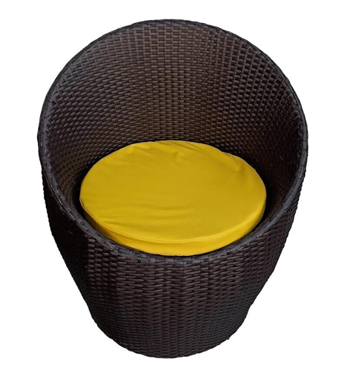 Rattan Apple chair,Room Chair, Lawn Chair, Balcony Chair, with Garden chair Cushion(Brown)