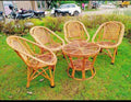 Cane Arm, Lawn, Indoor Outdoor Chair Set with Table (4 Chair +1 Table)