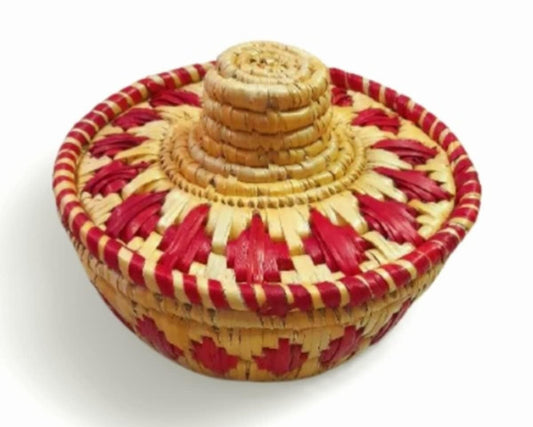 Natural Grass Roti Basket, Bamboo Chapati Roti Fruits Basket, Multipurpose Basket, Shelf Basket,Bread Bin, Decoration, Serve ware (9 Inch)(Multicolour)