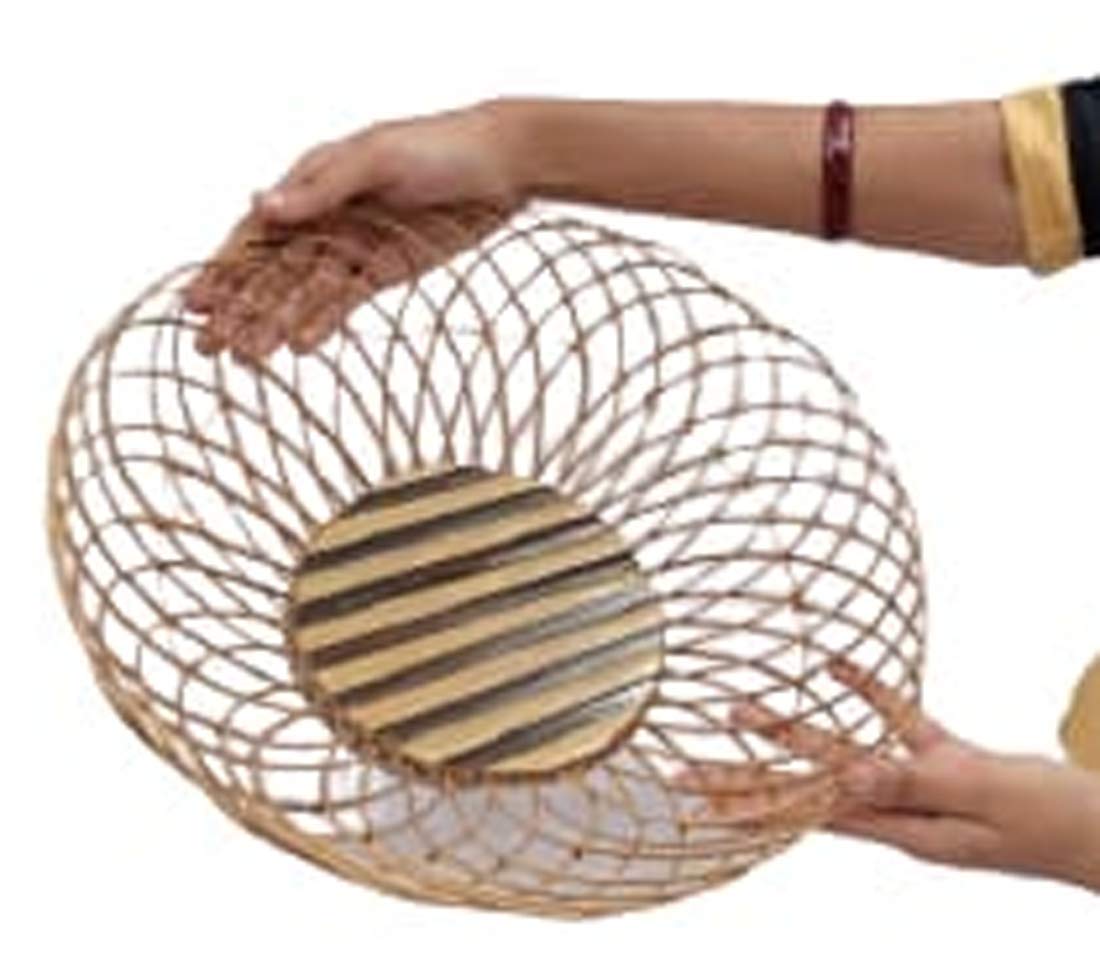 Bamboo Cane Round Basket – Perfect for Gifting, Storage, and Decor