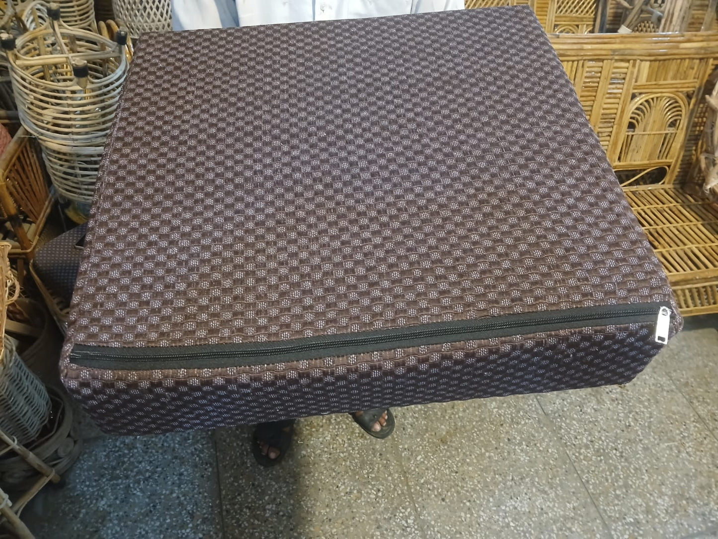 Sofa Seat Cushion with Zip Cover – 22x21x5 Inch | High-Density 32 Foam Gaddi for Chair & Sofa | Comfortable & Durable (Brown)