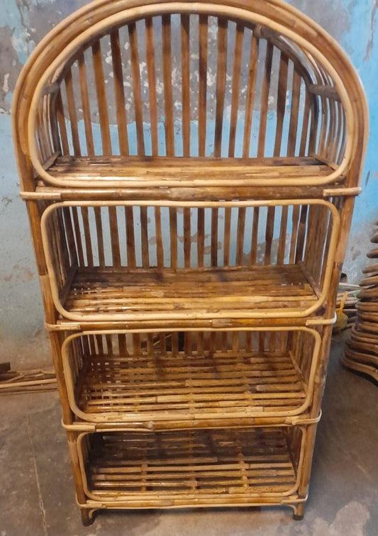 Cane Books Rack, Shoe Rack, Multipurpose Rack (Round)
