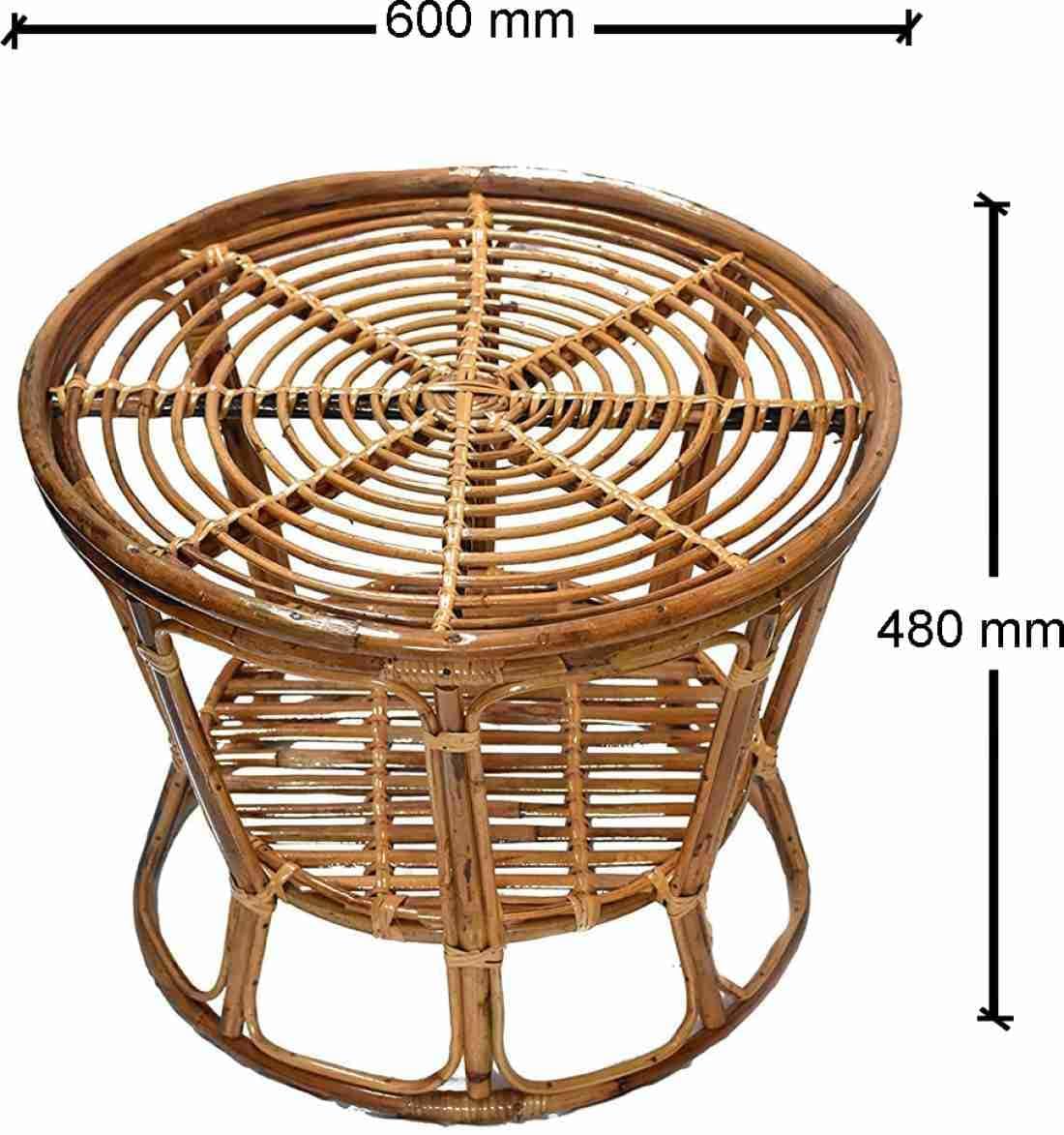 Cane Round Table | Coffee Table | Cane Rattan Round Side Table | Tea Table | Serving Table (Glass Not Included)