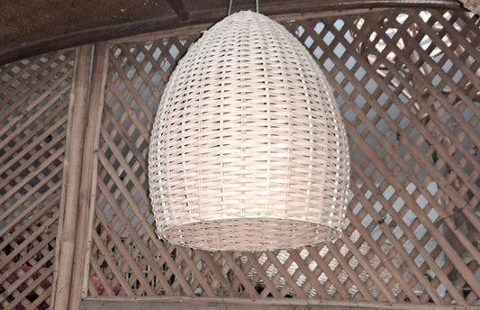 Bamboo Cane Ceiling Light Hanging Lamp Shade, Indoor Outdoor Lighting (Rocket)