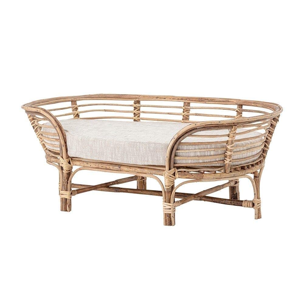 Bamboo Cane Pet Bed for Dogs and Cats with Comfortable Foam Mattress