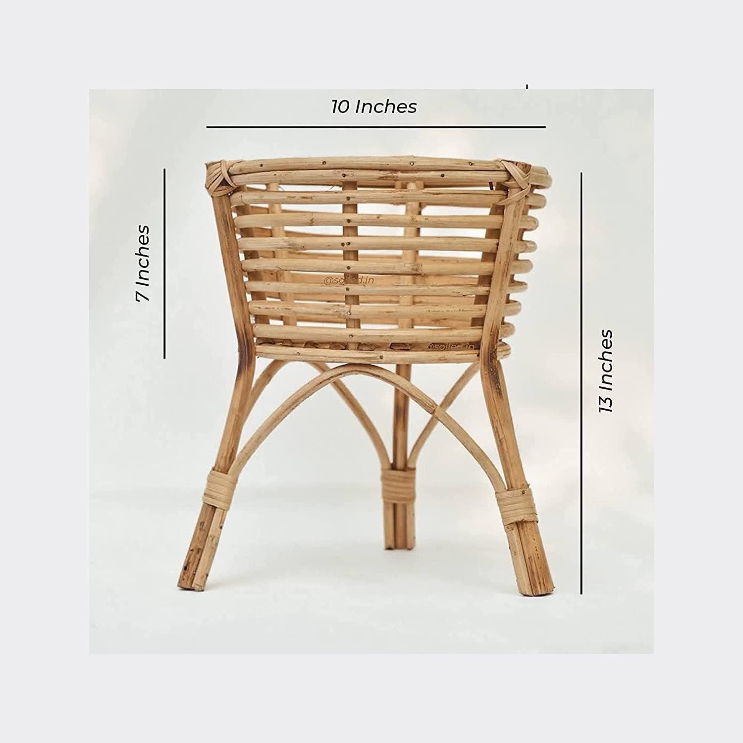 Cane Bamboo Planter Stand (Set of 2) for Indoor Garden