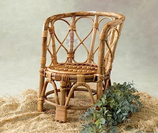 Bamboo Cane Newborn Photography Chair, Posing Basket for New Borns, Sitter, Baby Basket Photography Photoshoot, Newborn Baby Photo Prop Chair, Basket for Baby Photoshoot