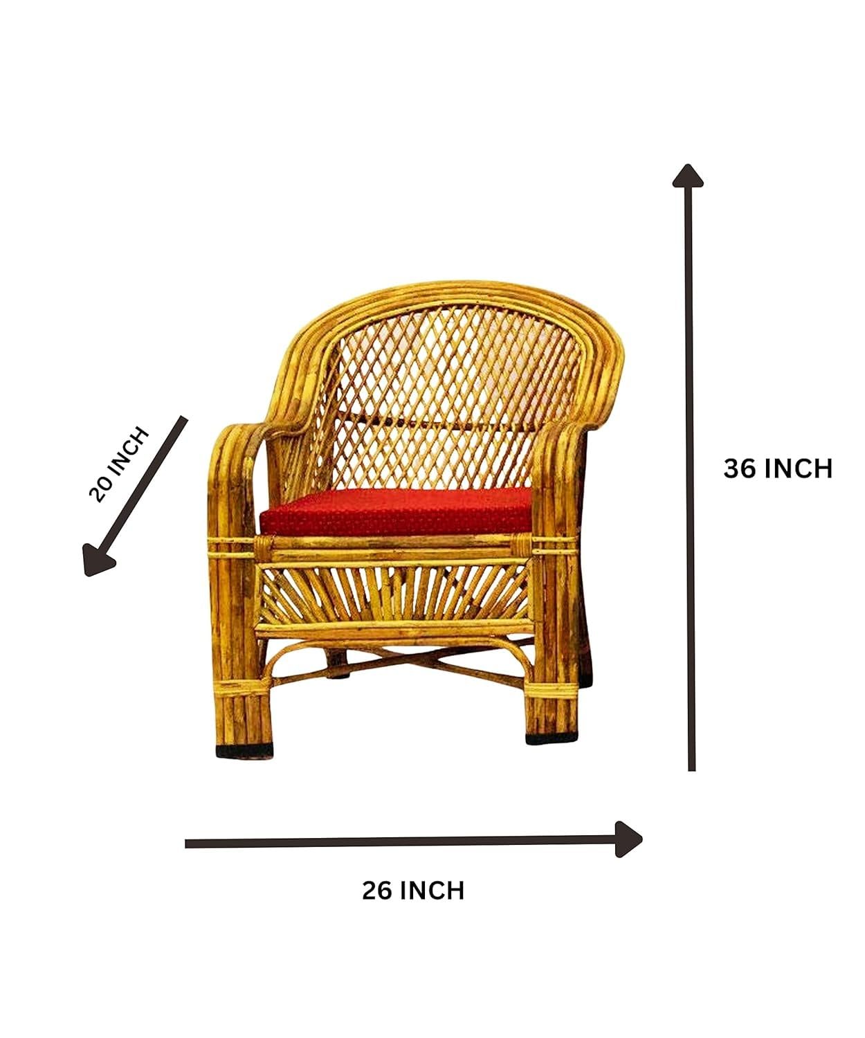 Bamboo Cane Living Room, Arm, Garden, Balcony Chair