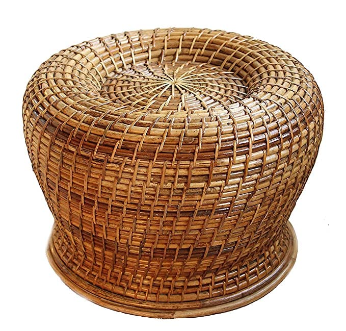 Cane Round Shape Stool with Cushion for Home, Garden, Living Room Furniture ,Cafee, restaurant,Outdoor,Indoor (pack of 1)