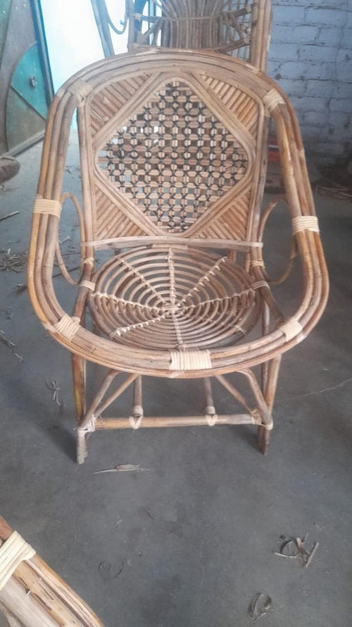 Bamboo Cane Lawn Chair,Cafe,Restaurant,Balcony,Living Room Chair with Cushion