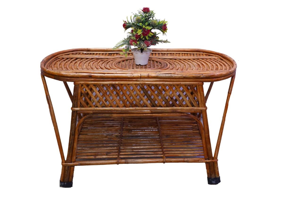 Cane Table, Coffee, Tea, Snacks Table for Balcony, Office, Room, Garden