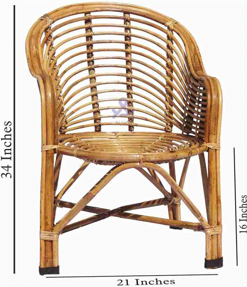 Bamboo Cane Chair for Home, Office, Garden & Balcony with Table (Set of 2 with table)