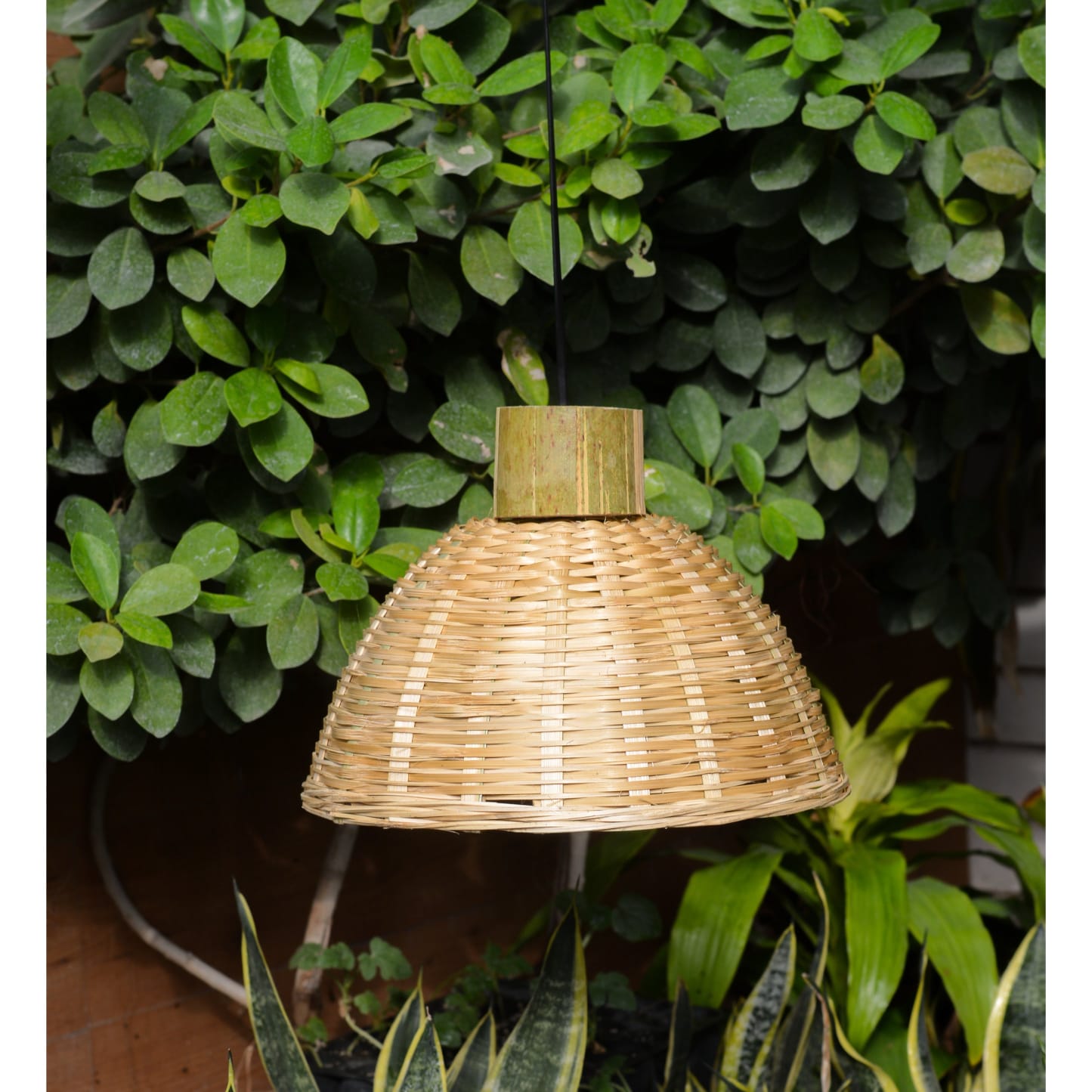 Bamboo Hanging Lamp Shade - Dome-Shaped Ceiling Lamp for Dining Room, Living Room