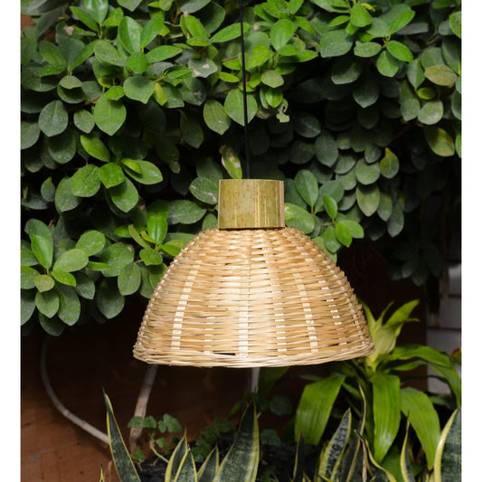 Bamboo Hanging Lamp Shade - Dome-Shaped Ceiling Lamp for Dining Room, Living Room